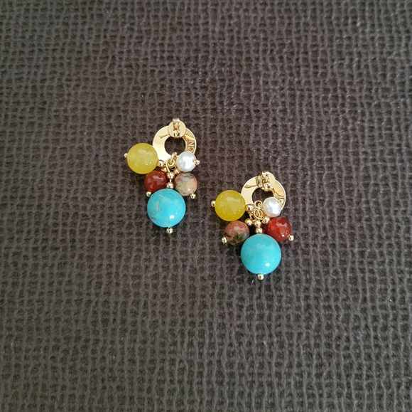 Iris & Lily Cluster Dangle Earrings - Picture 11 of 12